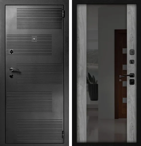 Дверь входная звукоизоляционная металлическая с зеркалом №29