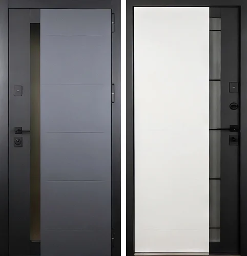 Входная дверь для частного дома со стеклом №5