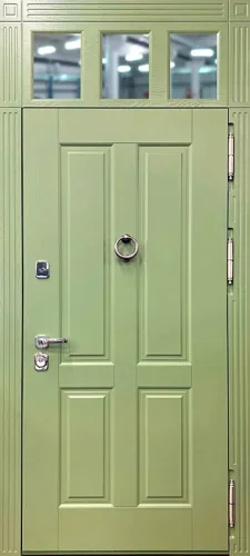 Оливковая входная дверь в американском стиле №76