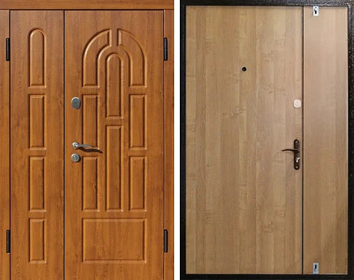 Дверь двустворчатая входная металлическая №7