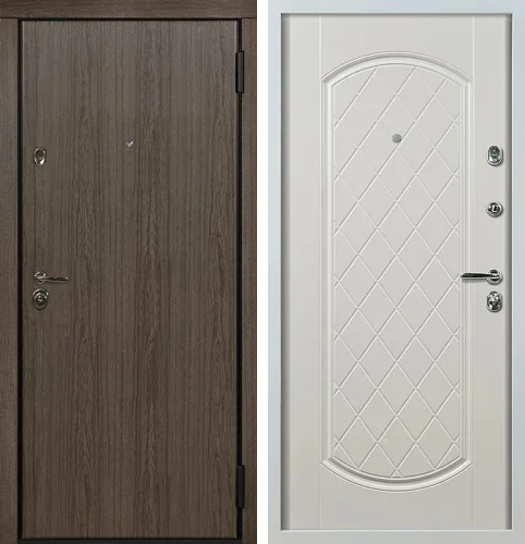 Ламинированная дверь ясень / белая шагрень №2