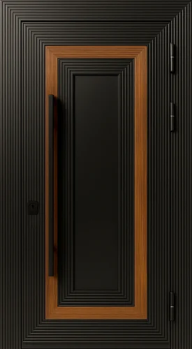 Рифлёная входная дверь с глубоким рельефом №64