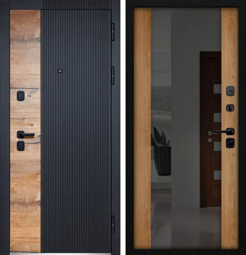 Металлическая дверь в квартиру в новостройке с зеркалом №26