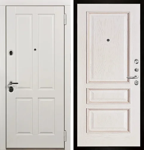 Белая входная дверь №17