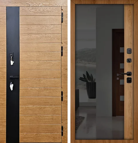 Входная дверь звукоизоляционная с зеркалом №28