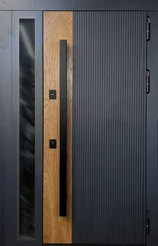 Утепленная двухстворчатая дверь в каркасный дом №36