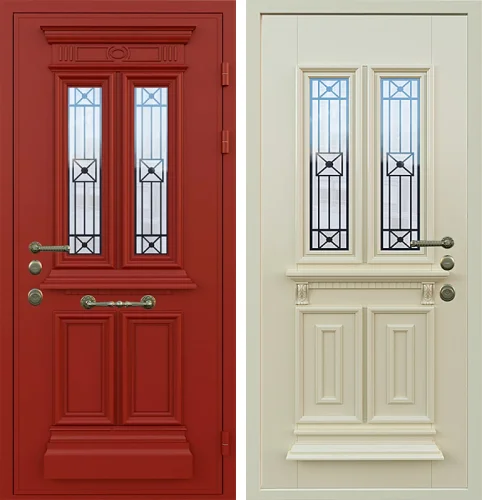 Дверь металлическая входная красная №19