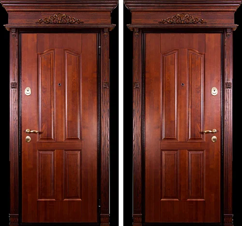 Высокая входная дверь в частный дом №8