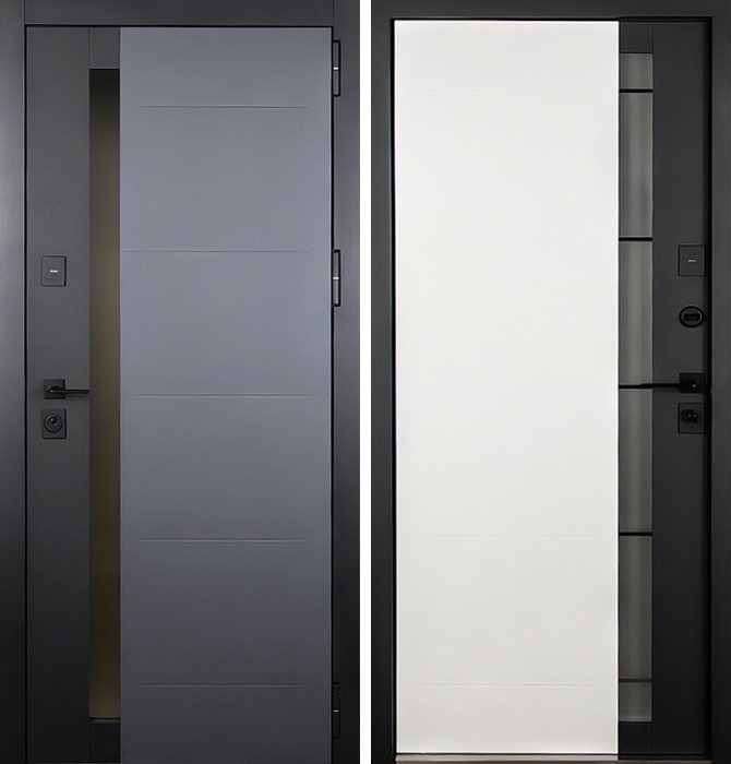 Входная дверь для частного дома со стеклом №5