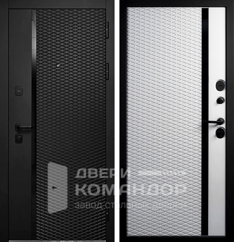 Черная матовая входная дверь №85 размером 960x2050 мм