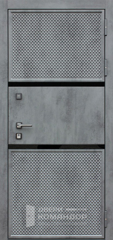 Серая дверь входная во внутрь открывающаяся №8 - наружная сторона