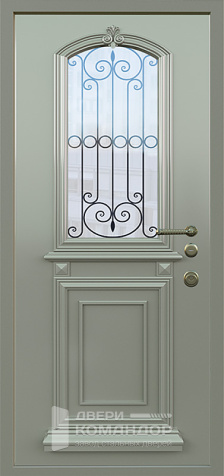 Металлическая дверь со стеклом уличная №20 размером 860x2050 мм - внутренняя сторона