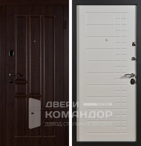 Входная дверь в квартиру белая внутри №9 размером 860x2050 мм