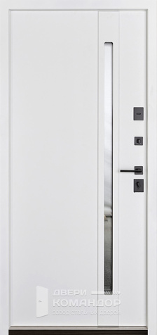 Входная дверь белая внутри с шумоизоляцией и зеркалом №7 - внутренняя сторона