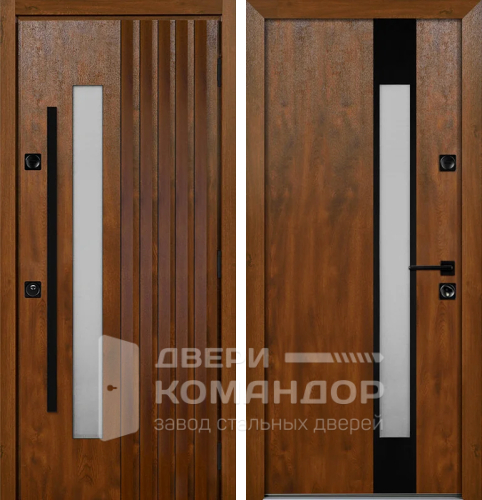 Металлическая дверь с терморазрывом со стеклом №79