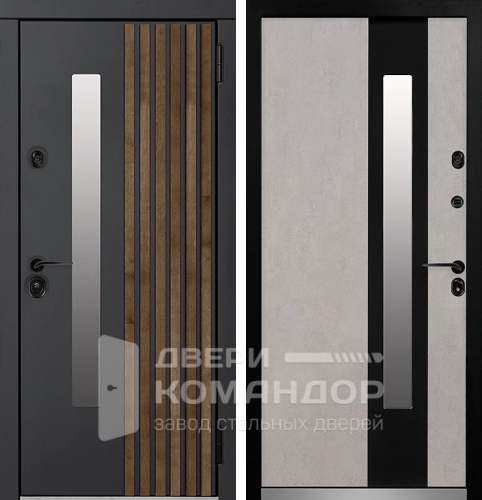 Дверь со стеклом входная уличная с терморазрывом №80