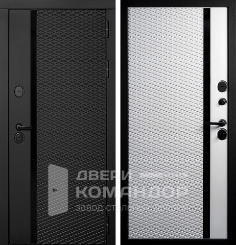 Черная дверь в квартиру №106 с замками KALE