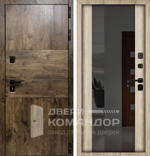 Входная дверь лофт с зеркалом №33