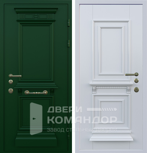 Дверь входная металлическая зеленая №78 размером 860x2050 мм