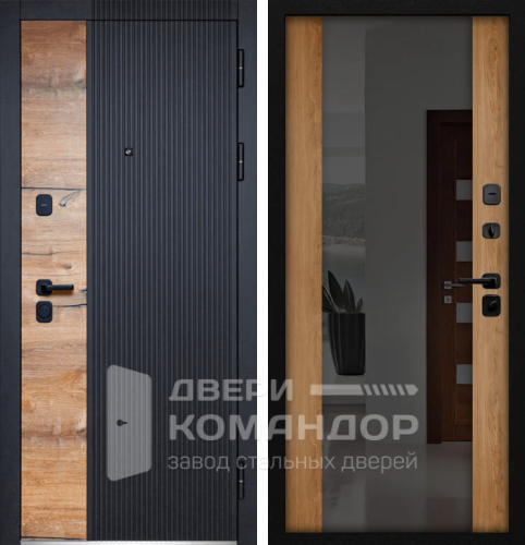 Металлическая дверь в квартиру с зеркалом №26