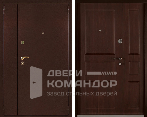 Дверь металлическая полуторная №2 с замками KALE