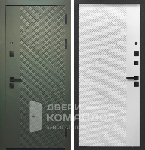 Зеленая железная входная дверь №39