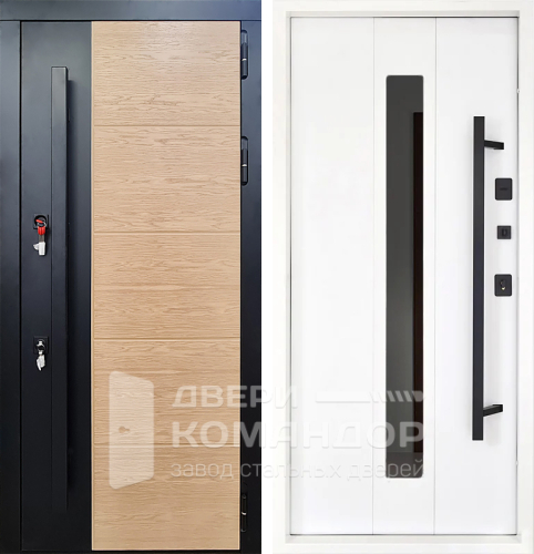 Дверь входная металлическая утепленная с зеркалом №64