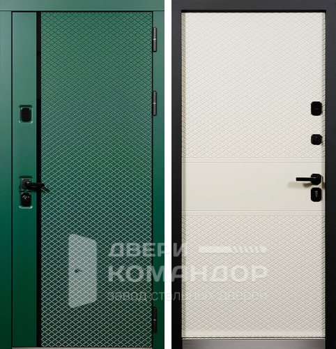 Входная дверь зеленого цвета №114 с замками CISA