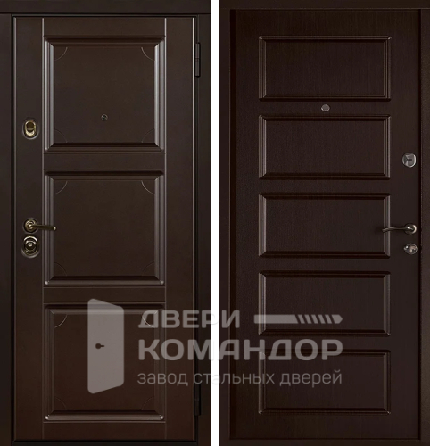 Металлическая дверь шоколад окрас по RAL с замками CISA