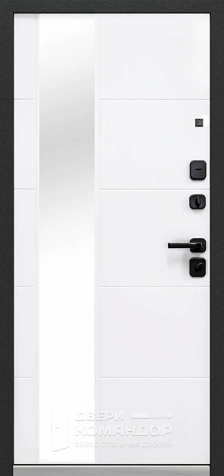 Уличная металлическая дверь с зеркалом и терморазрывом для дома №100 - внутренняя сторона