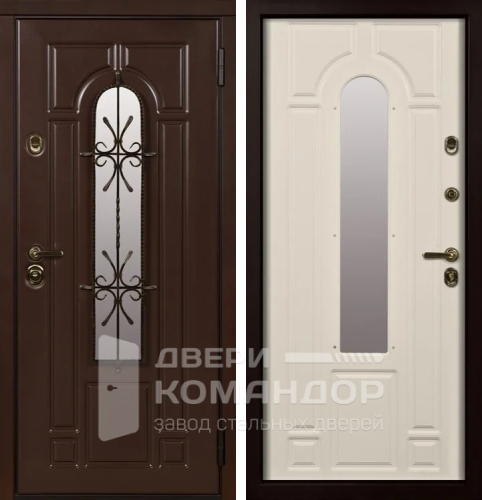 Входная дверь в дом со стеклом №12 с замками CISA