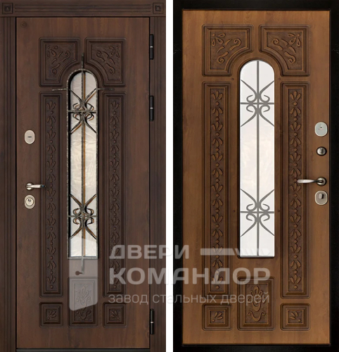 Входная дверь со стеклом №2 размером 860x2050 мм