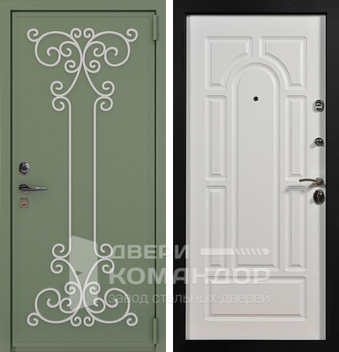 Дверь входная металлическая с элементами ковки №20 размером 960x2050 мм