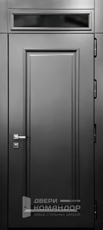 Металлическая дверь со стеклянной фрамугой №44 - наружная сторона