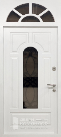 Входная дверь с окном наверху и ковкой №2 - внутренняя сторона