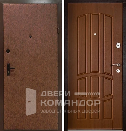 Входная дверь с внешней отделкой винилискожей + шпон №4 размером 900x2000 мм