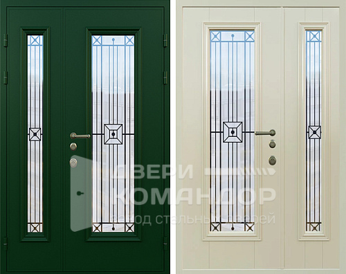 Входная дверь со стеклопакетом для загородного дома №22