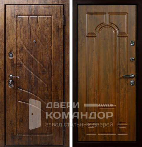 Металлическая дверь с деревянной отделкой №66 с замками CISA