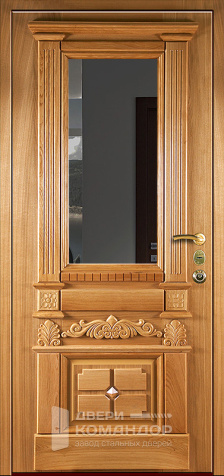 Входная дверь в коттедж с фрамугой №16 размером 960x2050 мм - внутренняя сторона