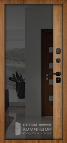 Входная дверь звукоизоляционная с зеркалом №28 размером 960x2050 мм - внутренняя сторона